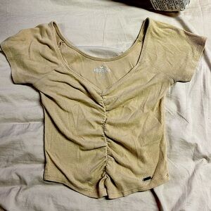 Hollister tan crop top small